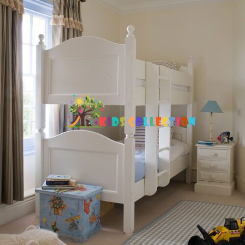 white wodden bunk bed